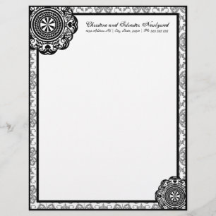Arabesque Black Snöre, letterhead Brevhuvud