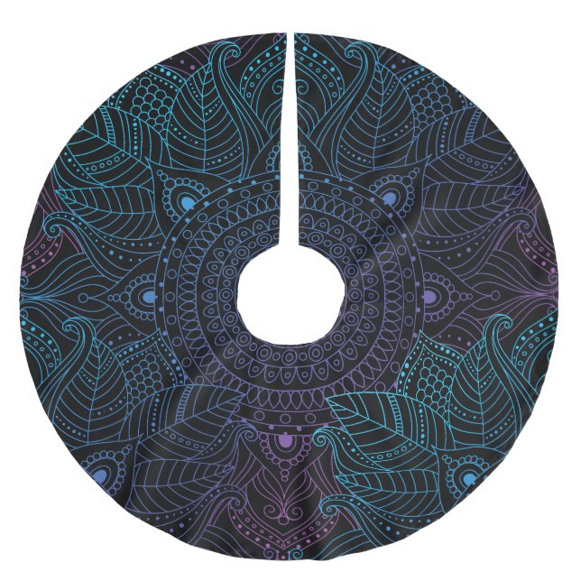 Arabesque Bliss: Oriental Mandala Magic Julgransmatta Borstad Polyester (Framsidan)