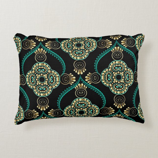 Arabesque Blommigt, Vintage Elegance Mönster. Prydnadskudde (Framsidan)