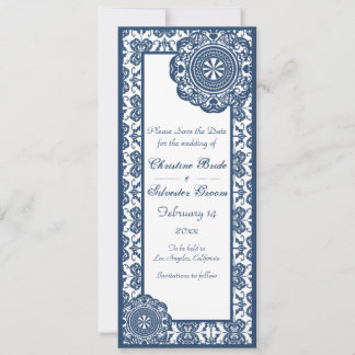 Arabesque Blue Snöre, 4x9.25 spara datumet