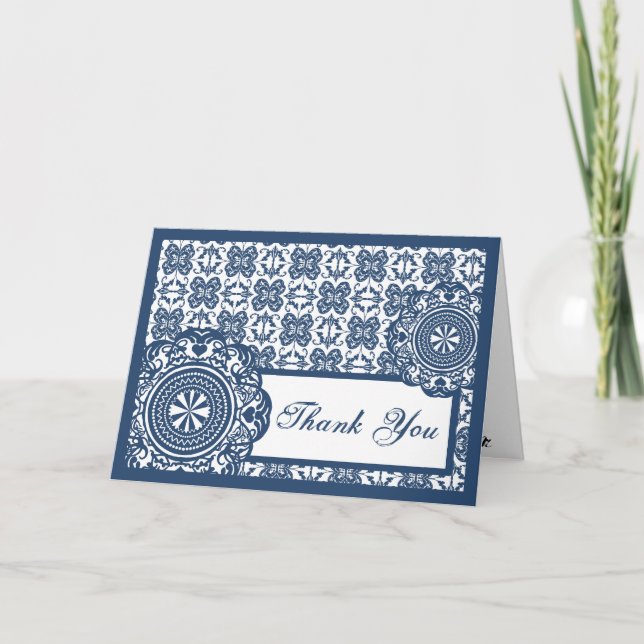 Arabesque Blue Snöre, tack Kort (Framsida)