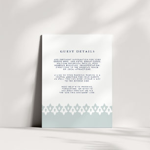 Arabesque Bröllop Guest-informationskort Mist Tilläggskort