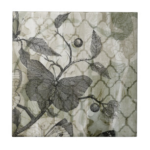 Arabesque Butterflies I Kakelplatta