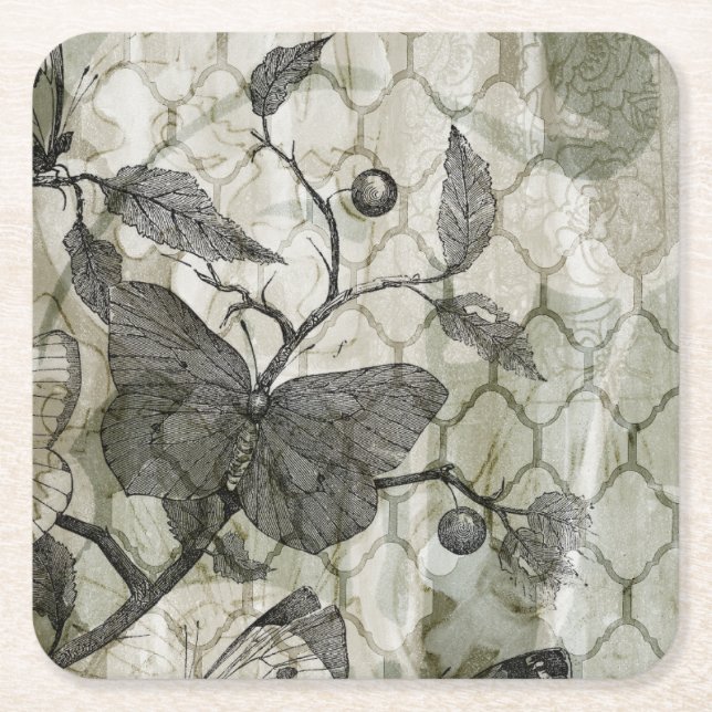 Arabesque Butterflies I Underlägg Papper Kvadrat (Framsidan)