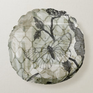 Arabesque Butterflies II Rund Kudde