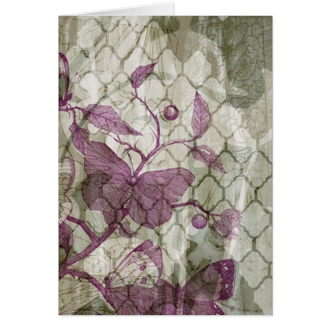 Arabesque Butterflies III Hälsningskort (Framsidan)