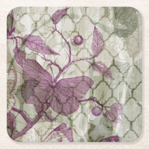 Arabesque Butterflies III Underlägg Papper Kvadrat