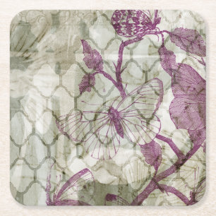 Arabesque Butterflies IV Underlägg Papper Kvadrat