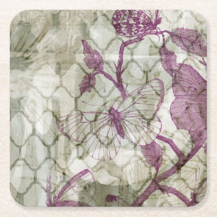 Arabesque Butterflies IV Underlägg Papper Kvadrat