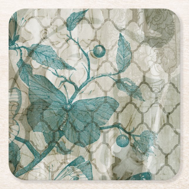 Arabesque Butterflies V Underlägg Papper Kvadrat (Framsidan)
