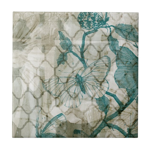 Arabesque Butterflies VI Kakelplatta (Framsidan)