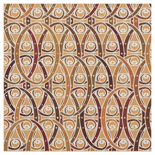 Arabesque damask - brun och kameltan tyg (Provkarta)