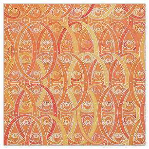 Arabesque damask - mjuk orange och korall tyg