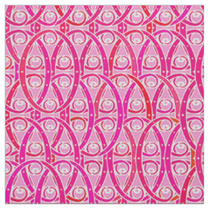 Arabesque damask - rosa av jordgubbar tyg