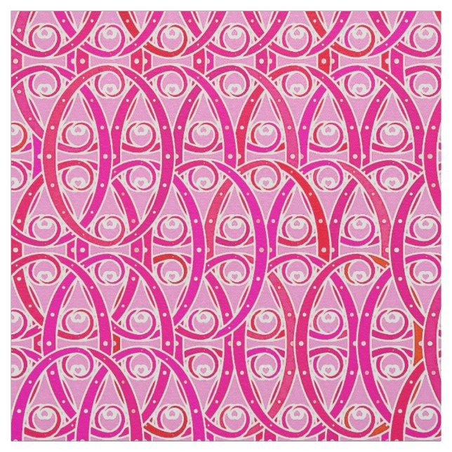 Arabesque damask - rosa av jordgubbar tyg (Provkarta)