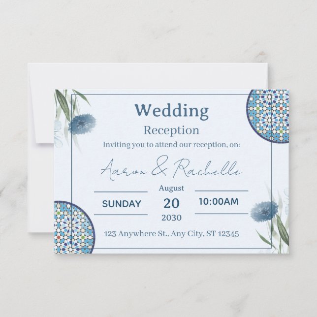 Arabesque Elegance Wedding Card Inbjudningar (Framsida)