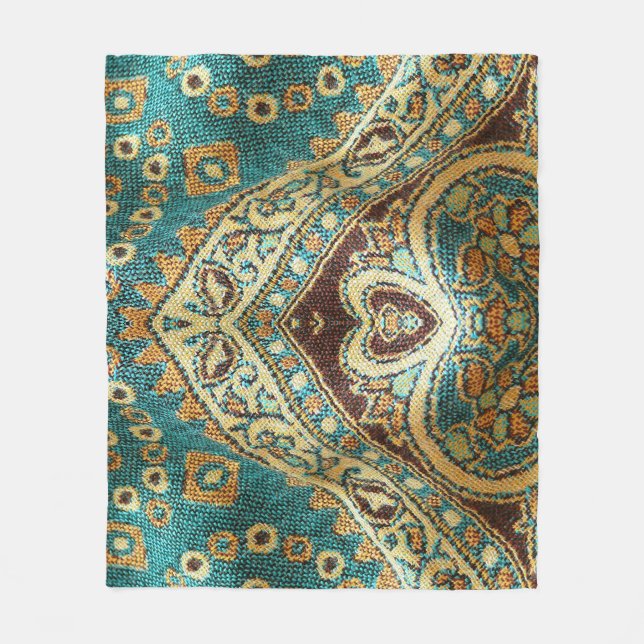 Arabesque Fabric: Arabiska Oriental Design Fleecefilt (Framsidan)