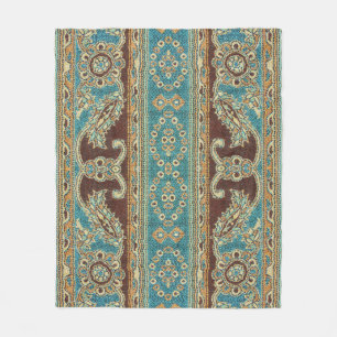 Arabesque Fabric Paisley Oriental Design Fleecefilt