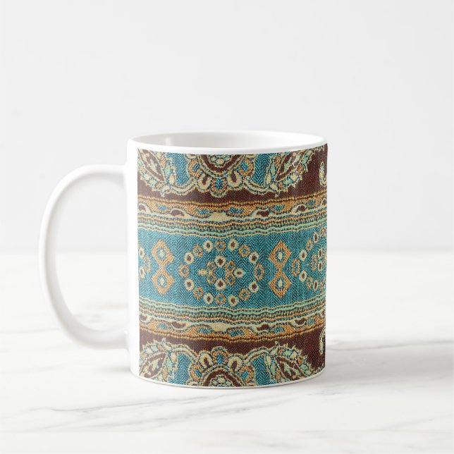 Arabesque Fabric Paisley Oriental Design Kaffemugg (Vänster)