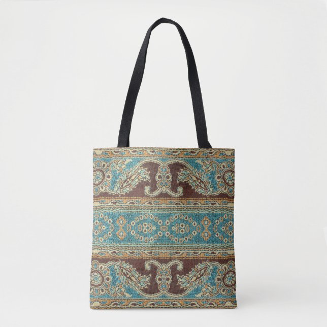 Arabesque Fabric Paisley Oriental Design Tygkasse (Framsida)
