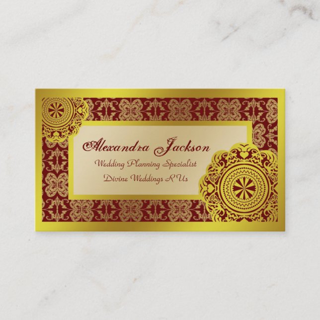 Arabesque Guld Snöre Visitkort (Framsida)