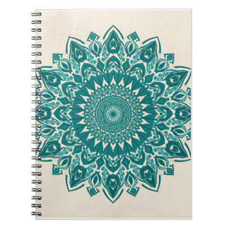 Arabesque Mandala Art - Teal & Turquise Geometric Anteckningsbok