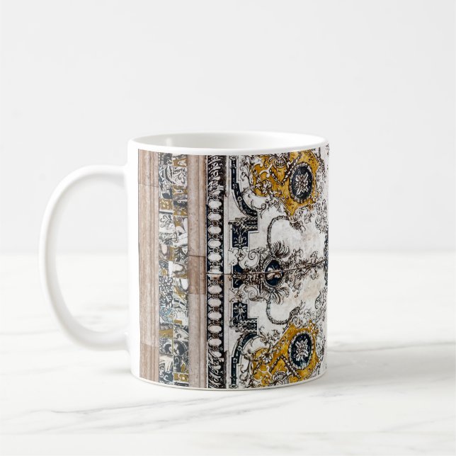 Arabesque Marble Struktur Vintage Patchwork Kaffemugg (Vänster)