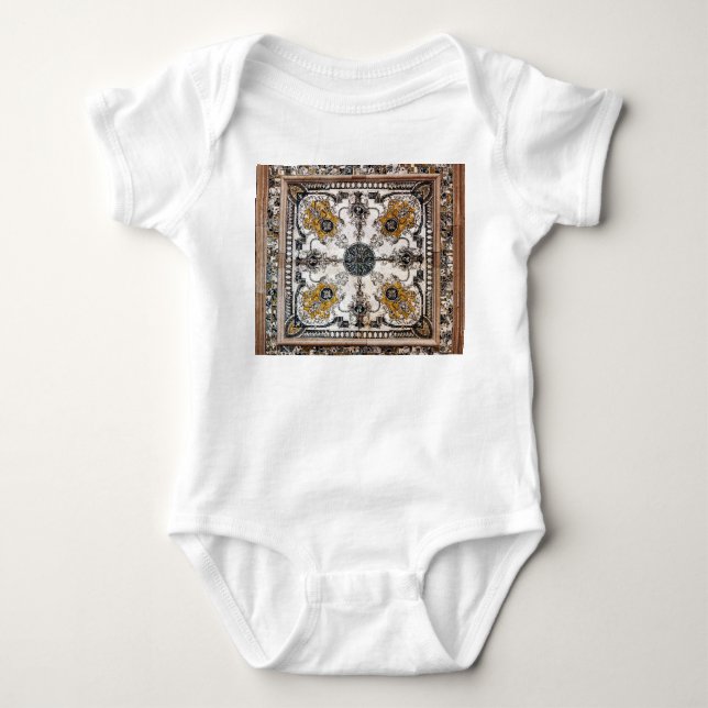Arabesque Marble Struktur Vintage Patchwork T Shirt (Framsida)