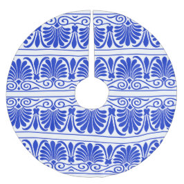 Arabesque Mönster Blue - Grekiska Medelhavet Julgransmatta Borstad Polyester