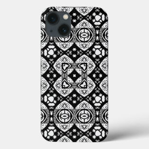 Arabesque Mosaic Tile Mönster Black and White