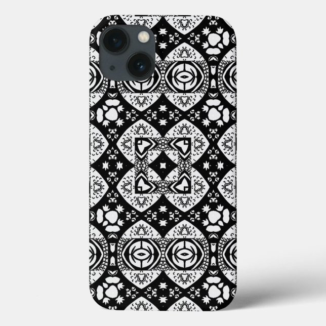 Arabesque Mosaic Tile Mönster Black and White (Baksida)