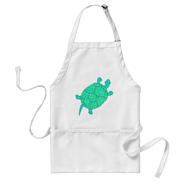 Arabesque swirtle turtle - shades of seafoam grönt förkläde (Framsidan)
