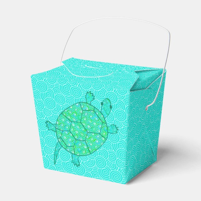 Arabesque swirtle turtle - shades of seafoam grönt presentaskar (Framsidan Sidan)