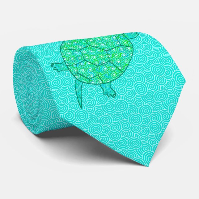 Arabesque swirtle turtle - shades of seafoam grönt slips (Rullad)