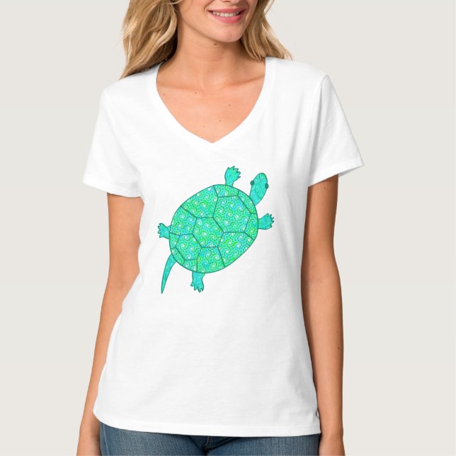 Arabesque swirtle turtle - shades of seafoam grönt tröja (Framsida)