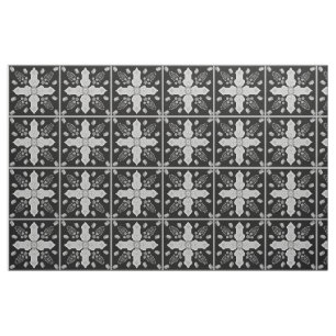 Arabesque Vår i Life Blommigt Kor Silver Black Tyg