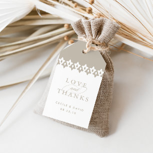 Arabesque Wedding Favor-Märkre Champagne Beige Presentetikett