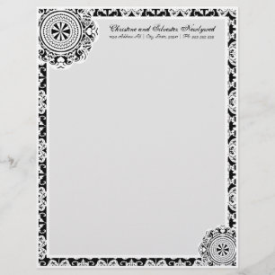 Arabesque White Snöre, letterhead Brevhuvud