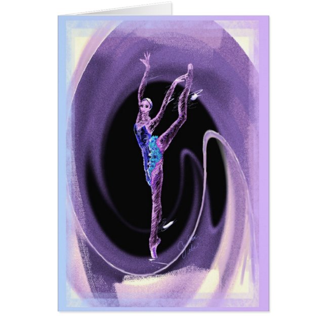 Arabesquebaksida med virvlar runt hälsningskort (Framsidan)