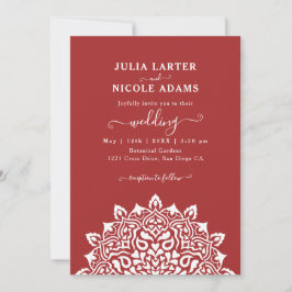 Arabian Art Nouveau Floral Arch Mandala Wedding Inbjudningar