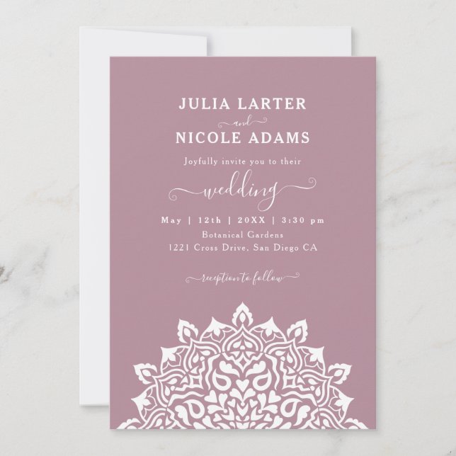 Arabian Art Nouveau Floral Arch Mandala Wedding Inbjudningar (Framsida)