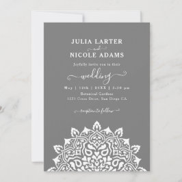 Arabian Art Nouveau Floral Arch Mandala Wedding Inbjudningar