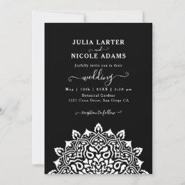 Arabian Art Nouveau Floral Arch Mandala Wedding Inbjudningar