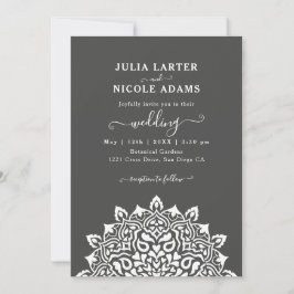 Arabian Art Nouveau Floral Arch Mandala Wedding Inbjudningar
