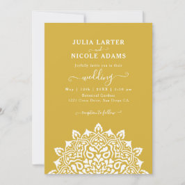 Arabian Art Nouveau Floral Arch Mandala Wedding Inbjudningar