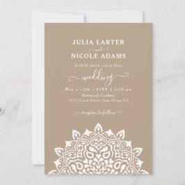 Arabian Art Nouveau Floral Arch Mandala Wedding Inbjudningar
