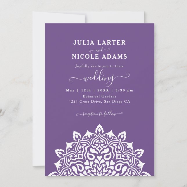 Arabian Art Nouveau Floral Arch Mandala Wedding Inbjudningar (Framsida)