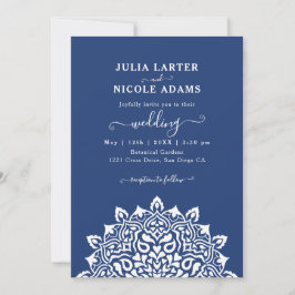 Arabian Art Nouveau Floral Arch Mandala Wedding Inbjudningar
