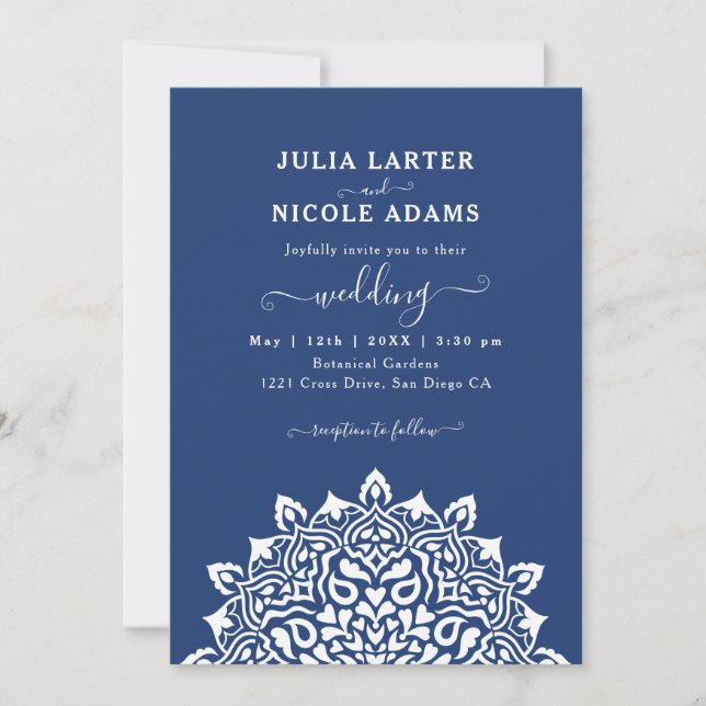 Arabian Art Nouveau Floral Arch Mandala Wedding Inbjudningar (Framsida)