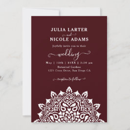 Arabian Art Nouveau Floral Arch Mandala Wedding Inbjudningar
